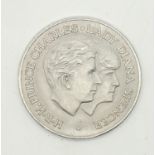 Rare boxed platinum 1981 Royal Wedding commemorative coin, 6.2g P&P group 1 (£16 for the first