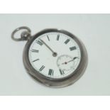 Antique hallmarked silver pocket watch. No glass, not working at lotting. P&P group 1 (£16 for the