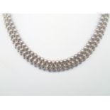 Victorian white metal (presumed silver) collar necklace, L: 47 cm P&P group 1 (£16 for the first