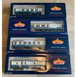 4x Bachmann OO Gauge BR Mk1 & Mk2 Blue & Grey Passenger Coaches To Include: 39-025A, 39-330, 39-100,