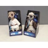 Meerkat Star Wars limited edition soft toys Obi-was-Kenobi and Luke Skywalker boxed with tags P&P