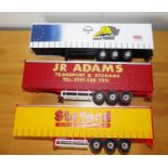 Corgi 3 x 1.50 scale Mixed Curtainside Fridge Box Trailers P&P group 2 (£20 for the first item