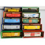 10x Assorted HO Scale Wagons - Fitted with Kaydee Couplings, Supplied in Leatherette Storage Boxes