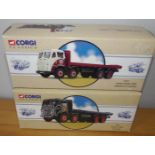 Corgi 2 x 1.50 scale Foden 8 Wheel Flatbacks Robsons and Pickfords P&P group 2 (£20 for the first