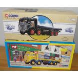 Corgi 2 x 1.50 scale 8 wheel Flatbacks Pickford Foden and ERF with Load P&P group 2 (£20 for the