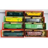 8x Assorted HO Scale Wagons - Fitted with Kaydee Couplings, Supplied in Leatherette Storage Boxes