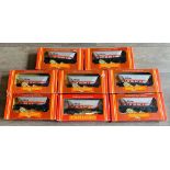 8x Hornby OO Gauge R249/R238 BR MGR Speedlink Railfreight HAA Hopper Wagons - All Boxed P&P group