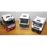 Corgi 3 x 1.50 scale Tractor Cab Units Renault, Mercedes, MAN P&P group 2 (£20 for the first item