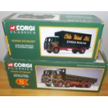 Corgi 2 x 1.50 scale Eddie Stobart Leyland Platform and ERF KV 8 wheel Dropside P&P group 2 (£20 for