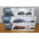 Corgi 3 x 1.50 scale 2 x Pickford and Hallett Silbermann Scammell Lowloader P&P group 2 (£20 for the