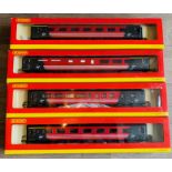 4x Hornby OO Gauge Virgin Livery Mk2 & Mk3 Passenger Coaches To Include: R4088C R4087D R4098C R4088C