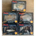 5x Shell Issue James Bond Movie Cars - All Boxed P&P group 2 (£20 for the first item and £2.50 for