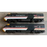 Lima OO Gauge Pair of Class 43 HST Intercity Swallow Livery Car Locos Power / Dummy Cars - Unboxed