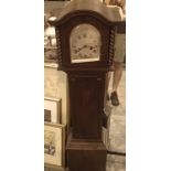 Mid 20th century grandmother long case clock.