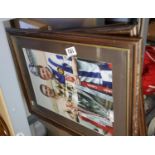 Six framed and glazed pictures of Manchester United Football Club players and others.This lot is not