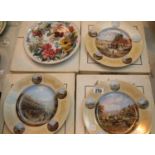 Four decorative china cabinet plates by Leftman Weiden and Hutschenreuther. P&P Group 2 (£18+VAT for