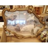 Wooden gilt framed mirror. This lot is not available for in-house P&P, please contact the office for