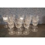 Set of twelve Edwardian wine glasses. P&P Group 1 (£14+VAT for the first lot and £1+VAT for