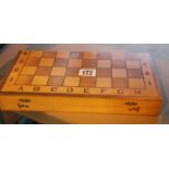 Boxed wooden chess/draughts set.P&P Group 1 (£14+VAT for the first lot and £1+VAT for subsequent
