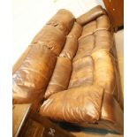 Large brown leather double recliner settee. This lot is not available for in-house P&P, please