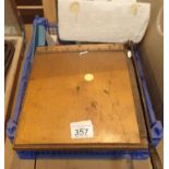Box of collectable vintage office supplies including a guillotine. P&P Group 2 (£18+VAT for the