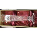 Boxed Whitefriars fluted glass vase. P&P Group 1 (£14+VAT for the first lot and £1+VAT for
