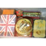 Collection of various biscuit tins including Cadbury and Huntley & Palmer. P&P Group 1 (£14+VAT