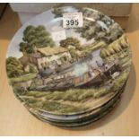 Eight Royal Worcester china wall plates by Rocket Kent Romance of the Waterways. This lot is not