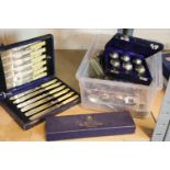 Collection of cutlery to include Royal Worcester cake slice. P&P Group 2 (£18+VAT for the first