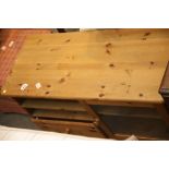 Solid pine glazed front TV cabinet. This lot is not available for in-house P&P, please contact the