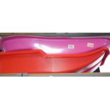 Two plastic moulded childrens sledges. This lot is not available for in-house P&P, please contact