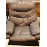 Black leatherette reclining chair. This lot is not available for in-house P&P, please contact the
