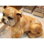 Ceramic Bulldog figurine, L: 35cm. P&P Group 2 (£18+VAT for the first lot and £2+VAT for
