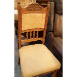 Single Edwardian upholstered hallway chair. This lot is not available for in-house P&P, please