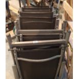 Six folding garden chairs in gun metal finish. This lot is not available for in-house P&P, please