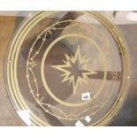 Art Deco glass top circular table, D: 59 cm. This lot is not available for in-house P&P, please