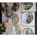 Ten decorative china cabinet plates of endangered species by Will Nelson, boxed with certificates.