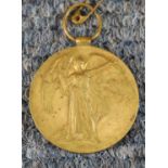 WWI Victory medal attributed to 14280 Pte T Breen York R. P&P Group 1 (£14+ VAT for the first lot