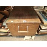Large wooden storage chest marked for Heswall scouts. This lot is not available for in-house P&P,