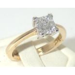 An 18ct gold and princess cut diamond engagement ring of 0.5cts, size L/M, 4.0g P&P group 1 (£16 for