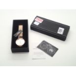 New and Boxed gents Nation of Souls gold plated wristwatch. Working at lotting. P&P group 1 (£16 for