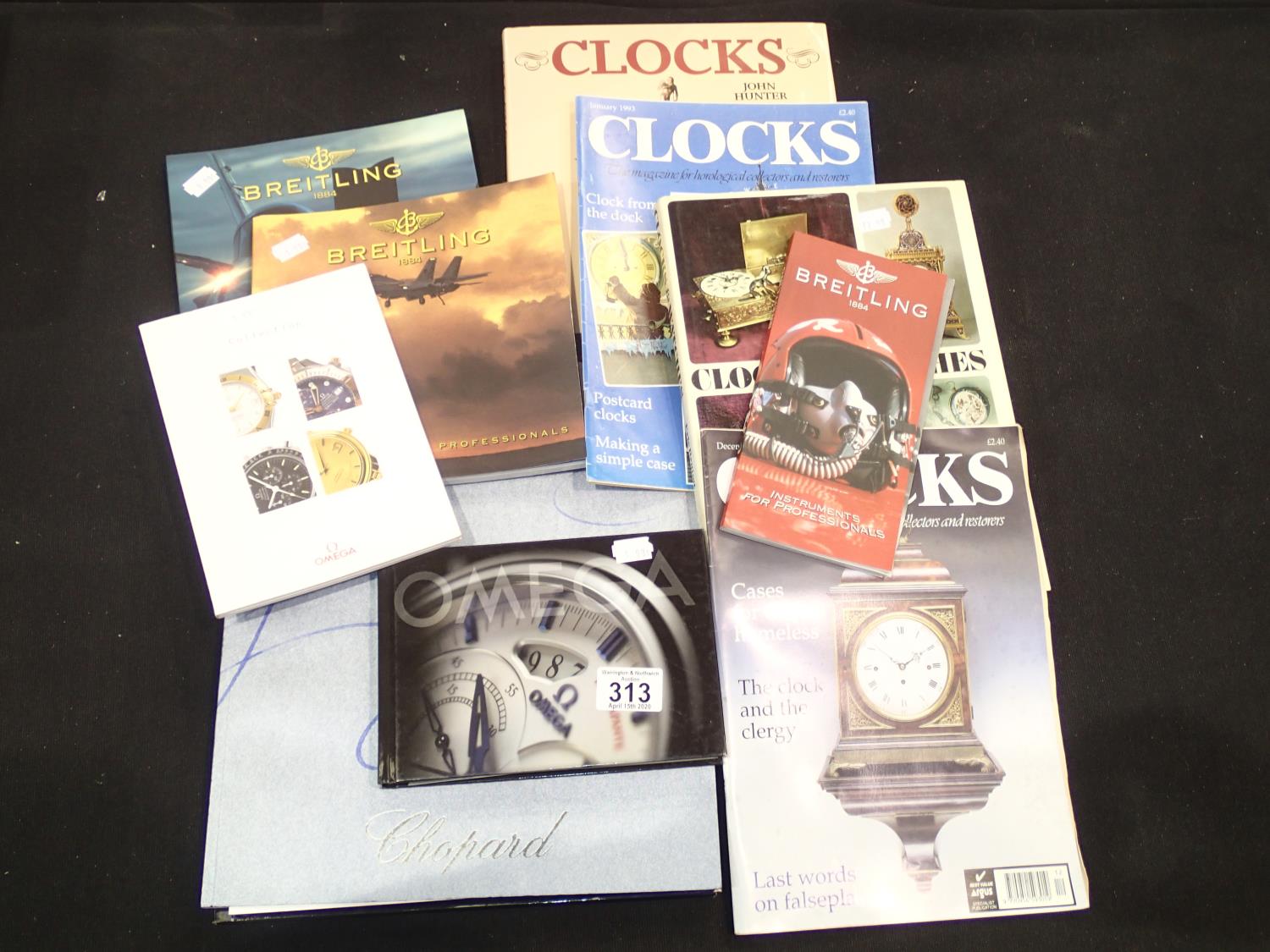 Quantity of wristwatch and clock books and catalogues, including Omega, Breitling etc. P&P group