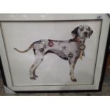 Framed wall art collage dog 90 x 72 cm