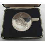 Sterling silver 1975 L'Escargot 1st News of the World Grand National medal boxed with full