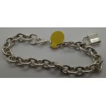 Silver heavy oval link bracelet 24.2g