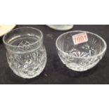 Two Brierley Crystal items; bowl and preserve jar (lacking cover)