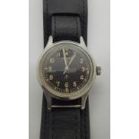 Vintage 1960s Hamilton Military Pilot wristwatch with crows foot and 6B-9101000 H0542 M verso