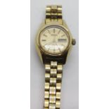 Ladies Seiko automatic cocktail wristwatch, gold plated. Working at lotting up. P&P Group 1 (£14+VAT