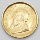 1985 1/10 Krugerrand, 3.4g. P&P Group 1 (£14+VAT for the first lot and £1+VAT for subsequent lots)
