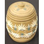 Doulton Lambeth Silicone tobacco jar and cover, H: 12 cm. P&P Group 1 (£14+VAT for the first lot and